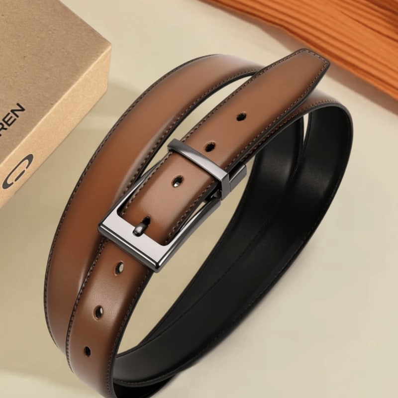 Ceinture double face avec boucle noire