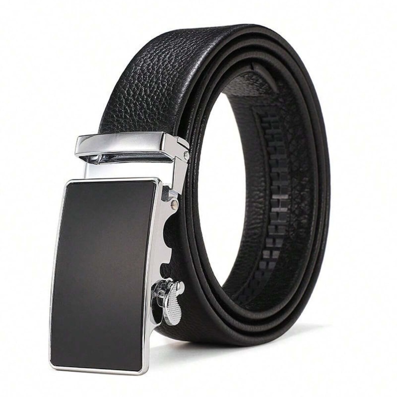 Ceinture cuire noire avec boucle carré
