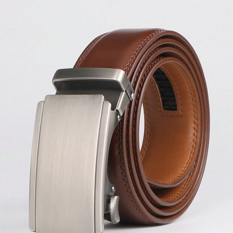 Ceinture marron boucle argenté