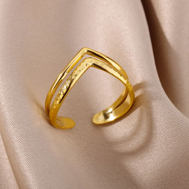 Bague ouverte forme géométrique