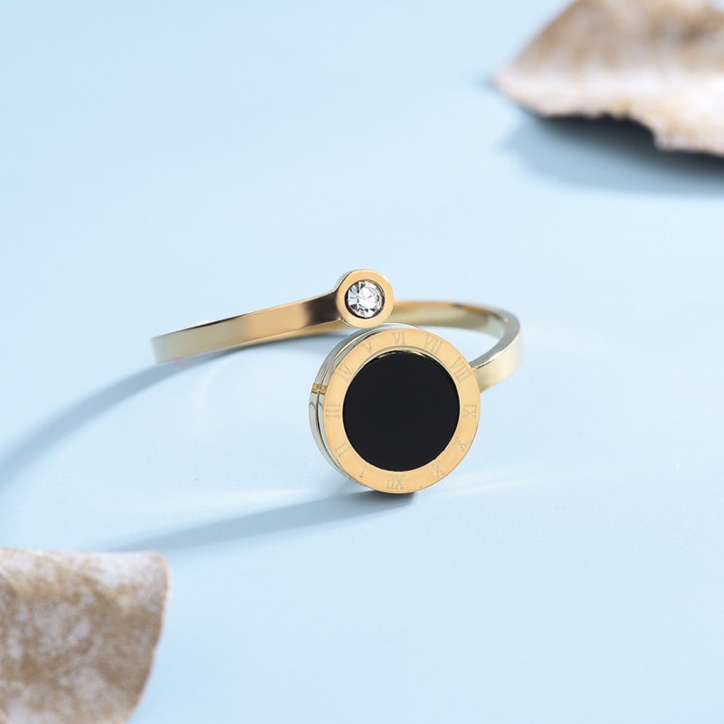 Bague ouvert détaillé chiffre romain