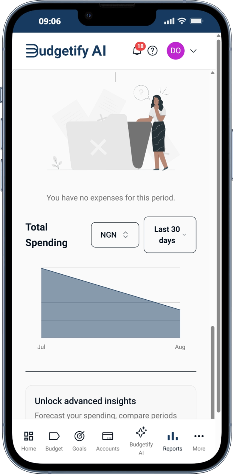Budgetify Mobile View