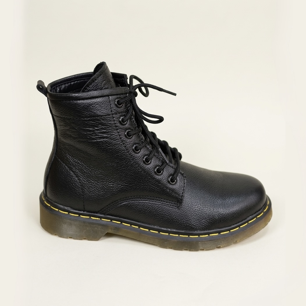 Black Cobra Leather Boots