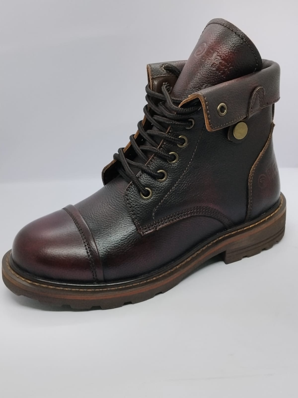 Black Cobra Cuffed Cap-Toe Boot
