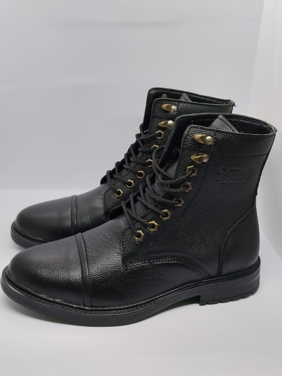 Black Cobra Cap-Toe Military Boot