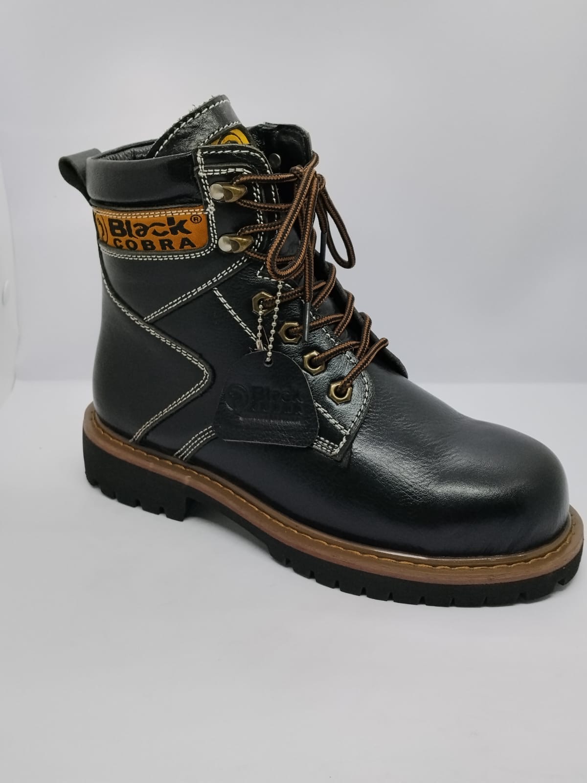 Black Cobra Logo Collar Work Boot