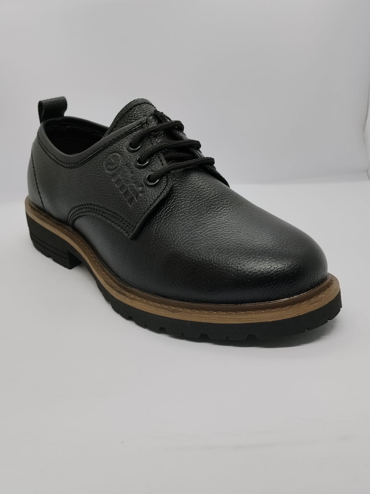 Black Cobra Tan-Welt Plain Derby
