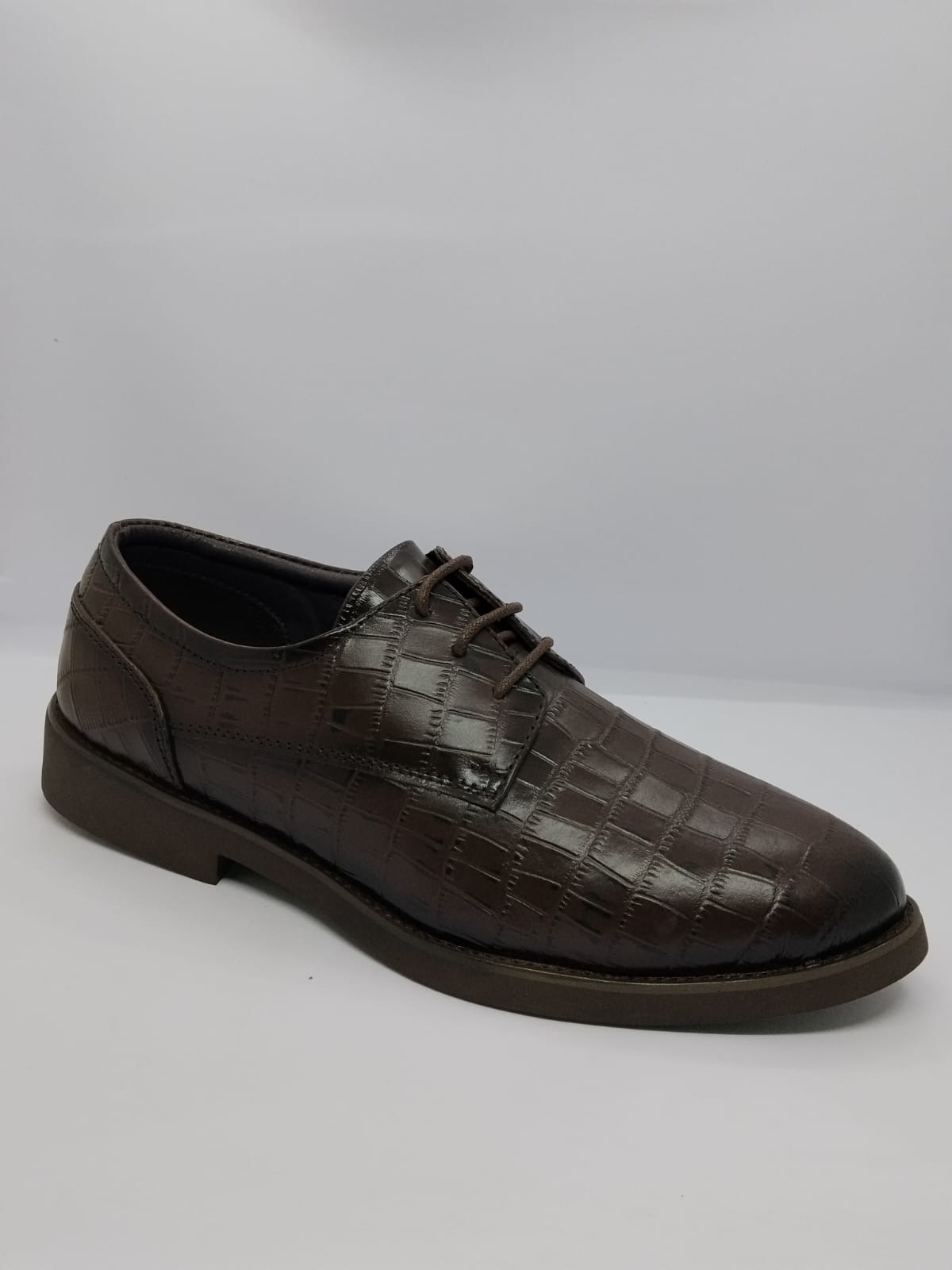 Black Cobra Croc-Embossed Derby