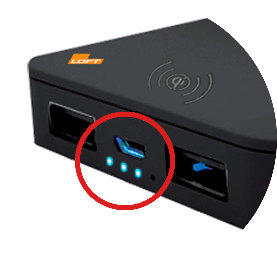 Indicador LED do Power Bank Luxo Mini 5000mAh