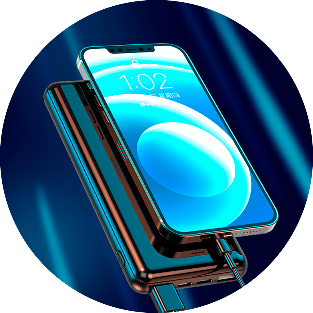 Carregamento wireless e por cabo do Power Bank Loft 16000 PD