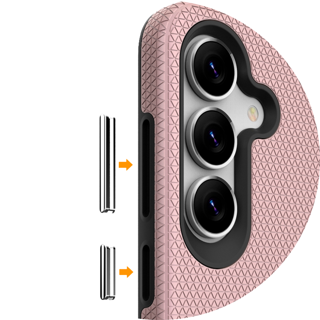 Proteção para câmera e botões com acabamento metálico