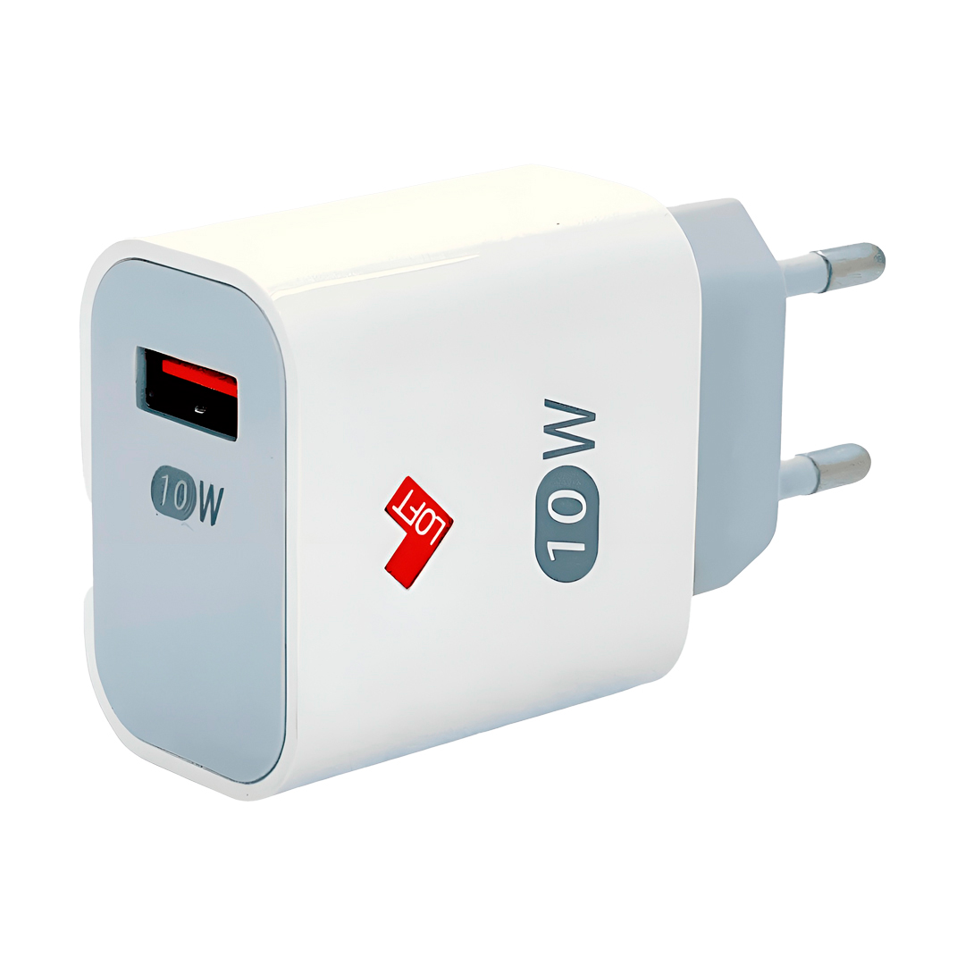 Carregador Loft USB 10W Branco com sistema de proteção múltipla
