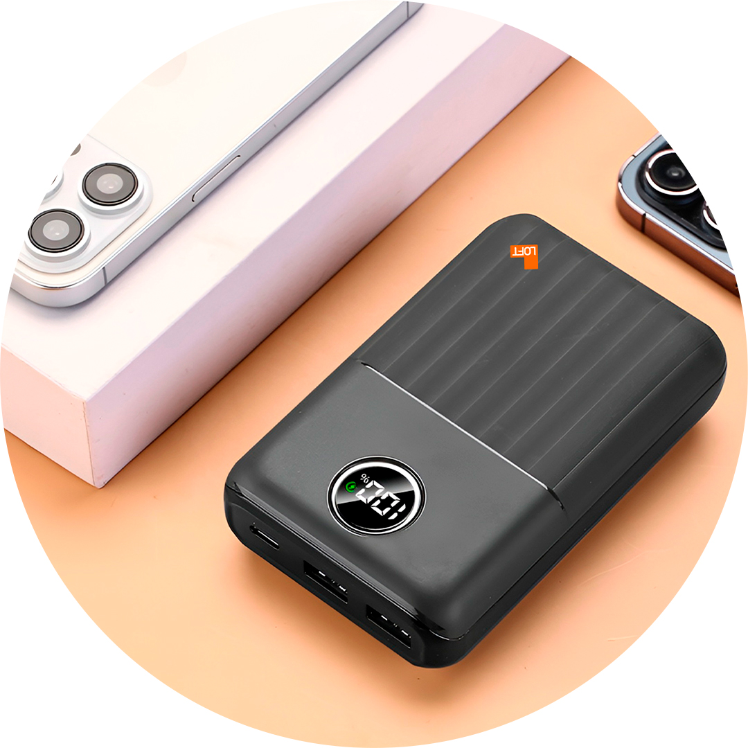 Power Bank Loft 20000mAh com carregamento rápido PD 22,5W