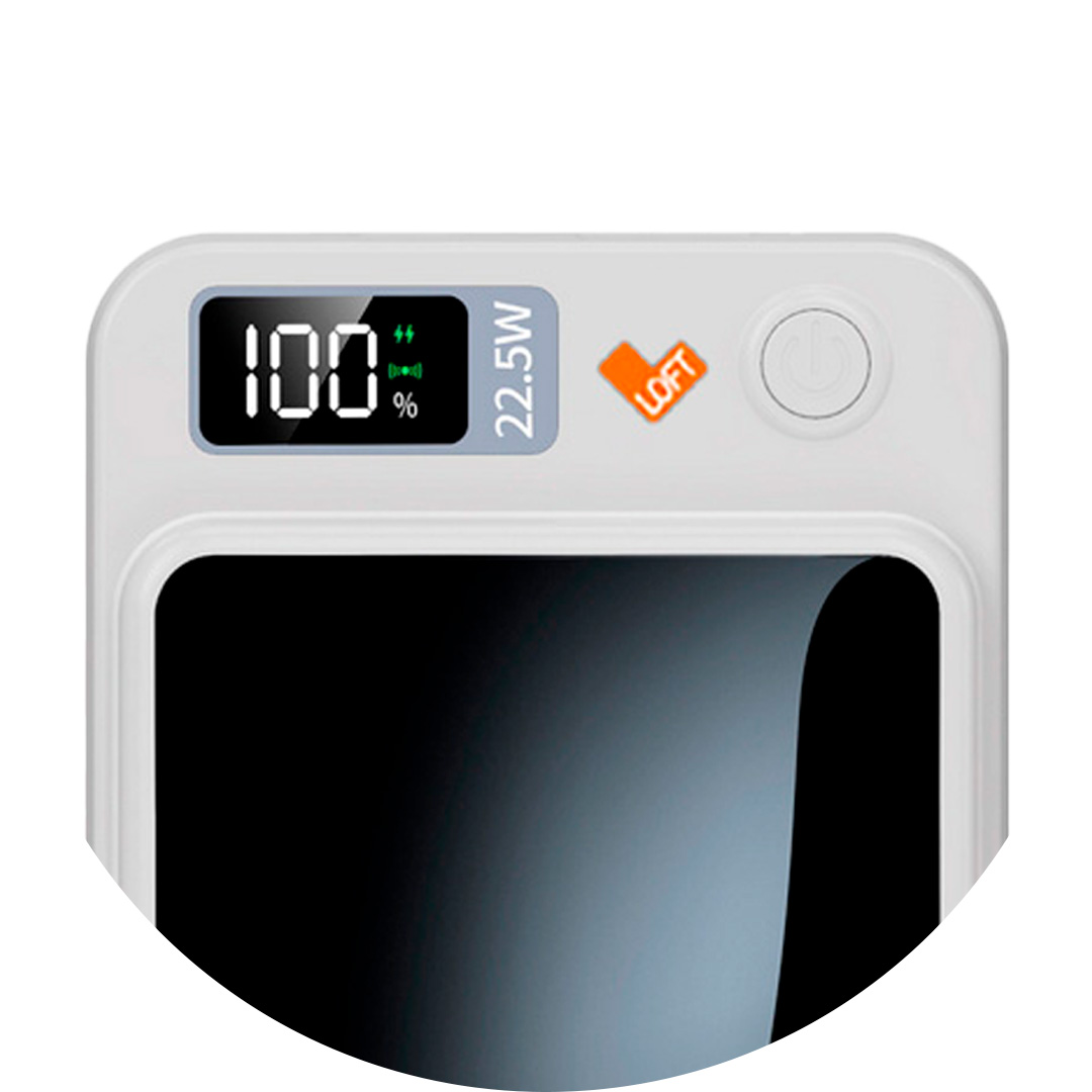 Display digital do Power Bank Magnética Loft