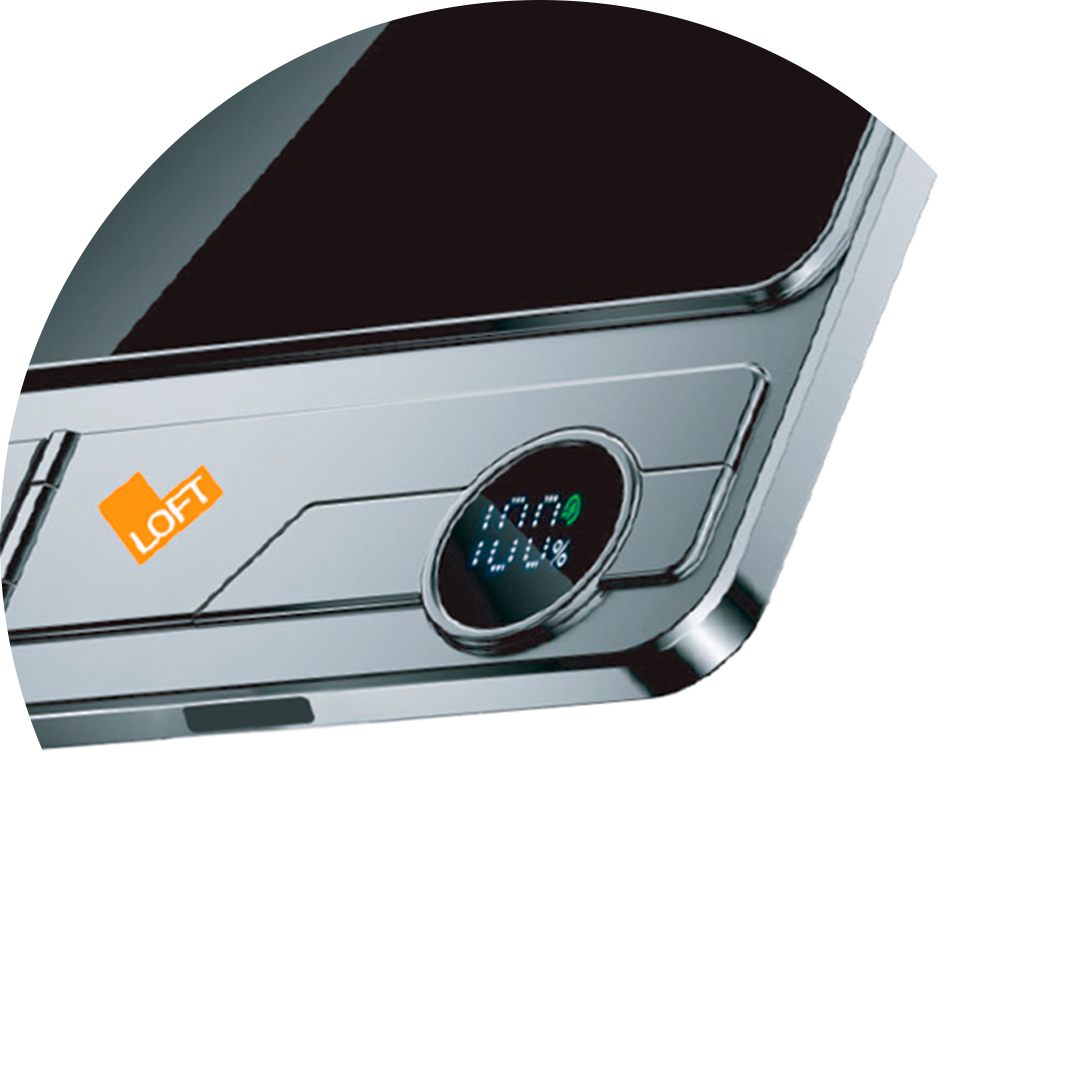 Display digital do Power Bank Magnética Slim Stand 5000mAh