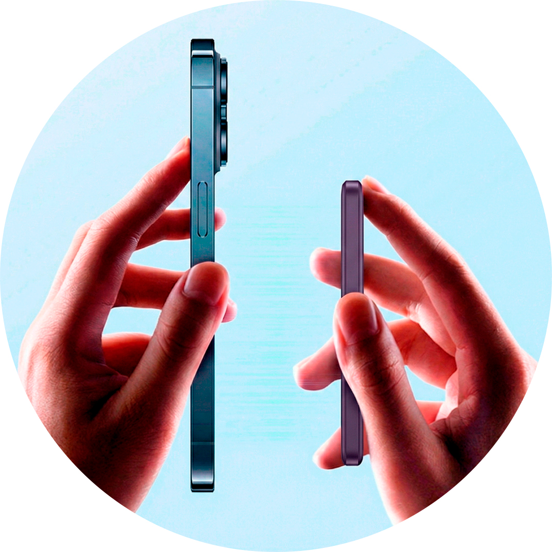 Conexão magnética estável com até 15W de potência sem fio