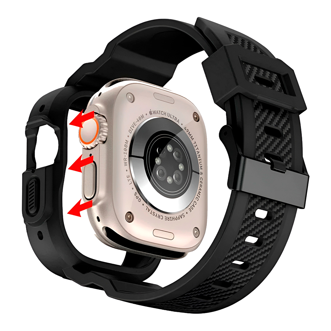 Encaixe seguro da Pulseira Adventure Preta