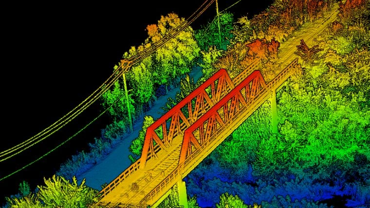 Lidar image of bridge
