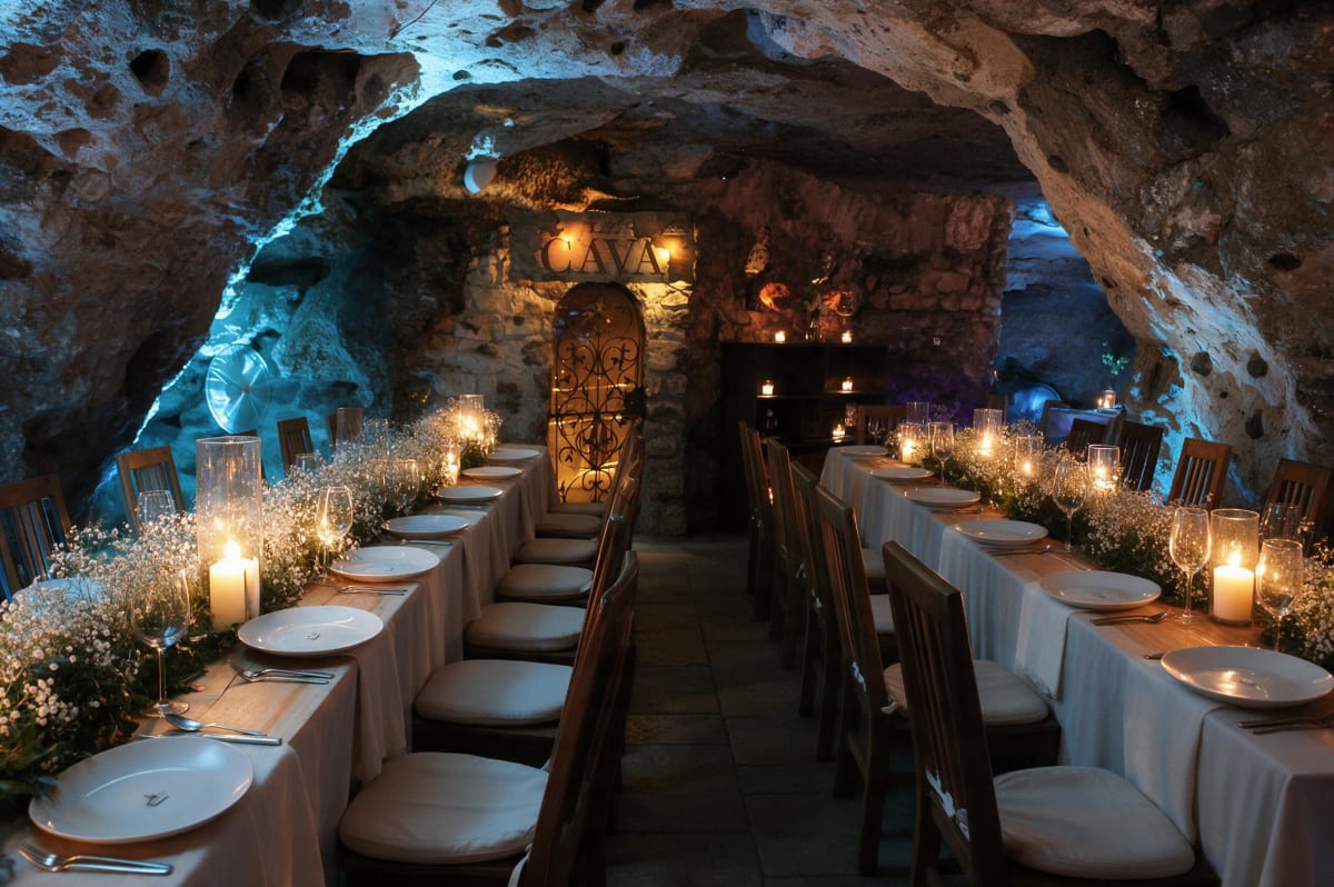 A table at Alux restaurant in Playa del Carmen