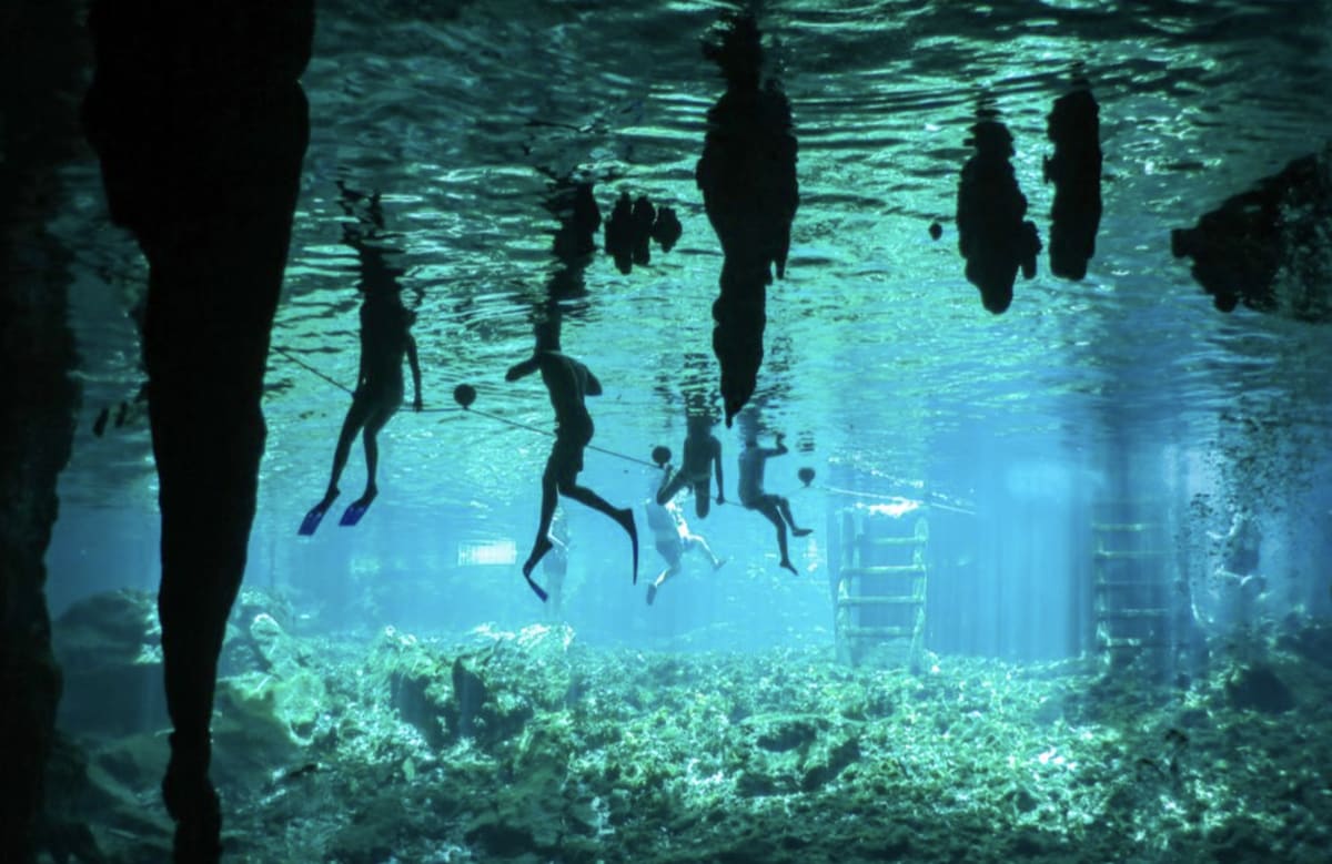 Swimming at Gran Cenote