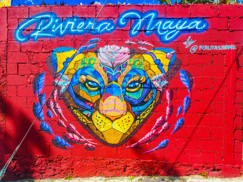 Street art mural in Playa del Carmen