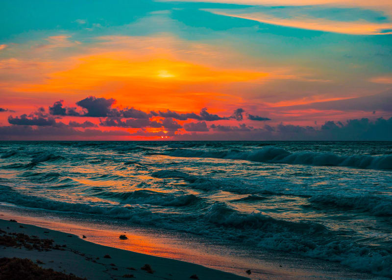 Golden hour on the Caribbean
