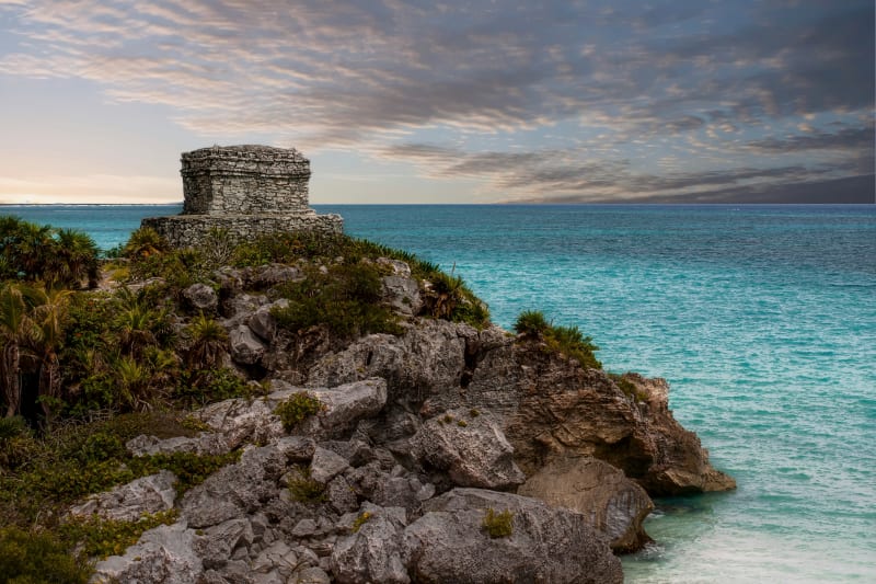 Tulum Archaeological Zone overlooking the Caribbean