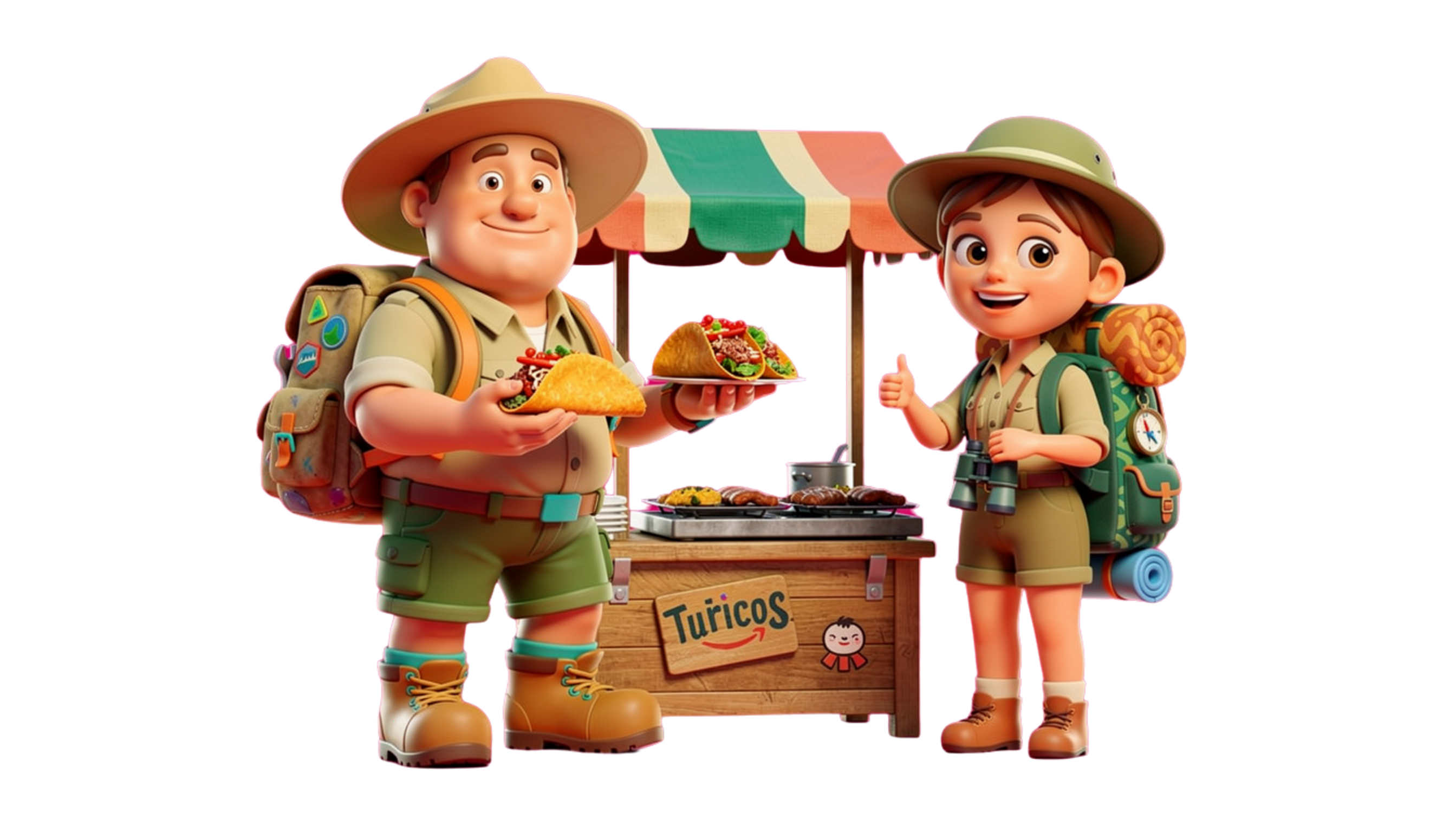 Explorer couple at a street taco stand