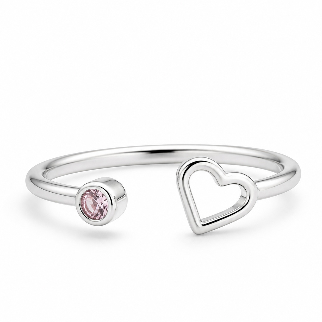 Little Heart — open silver toe ring