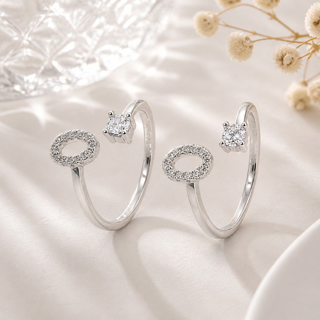 Halo Loop — oval and solitaire silver ring