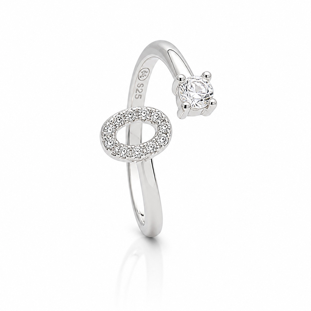 Halo Loop — oval and solitaire silver ring