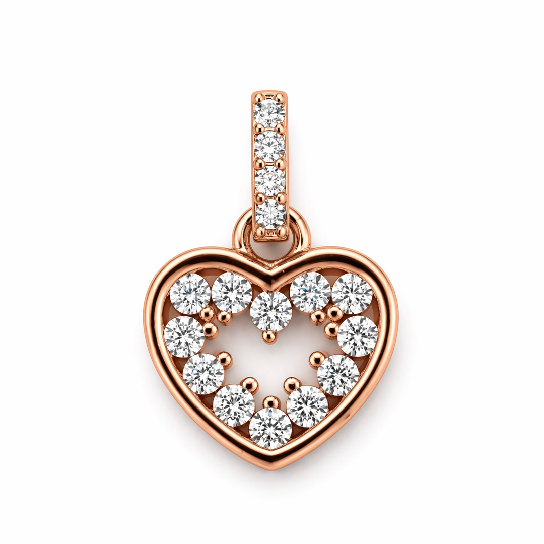 Rose Heart — open heart rose gold jewellery set