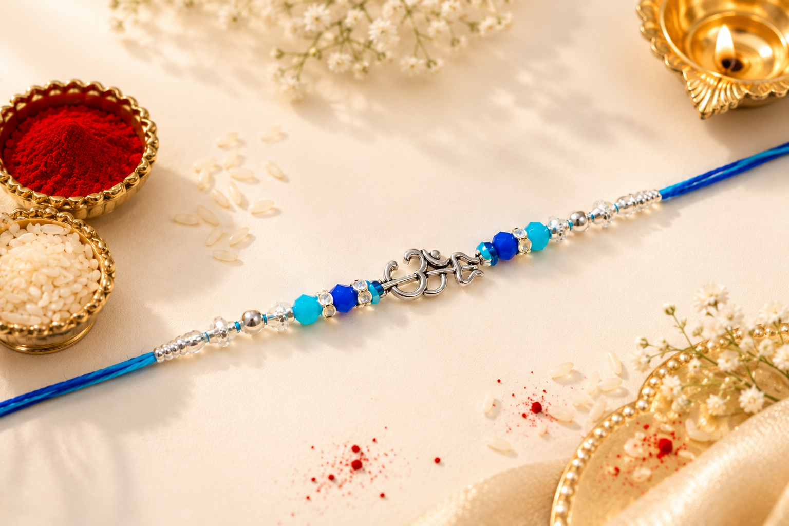 Om Bandhan — silver Om rakhi