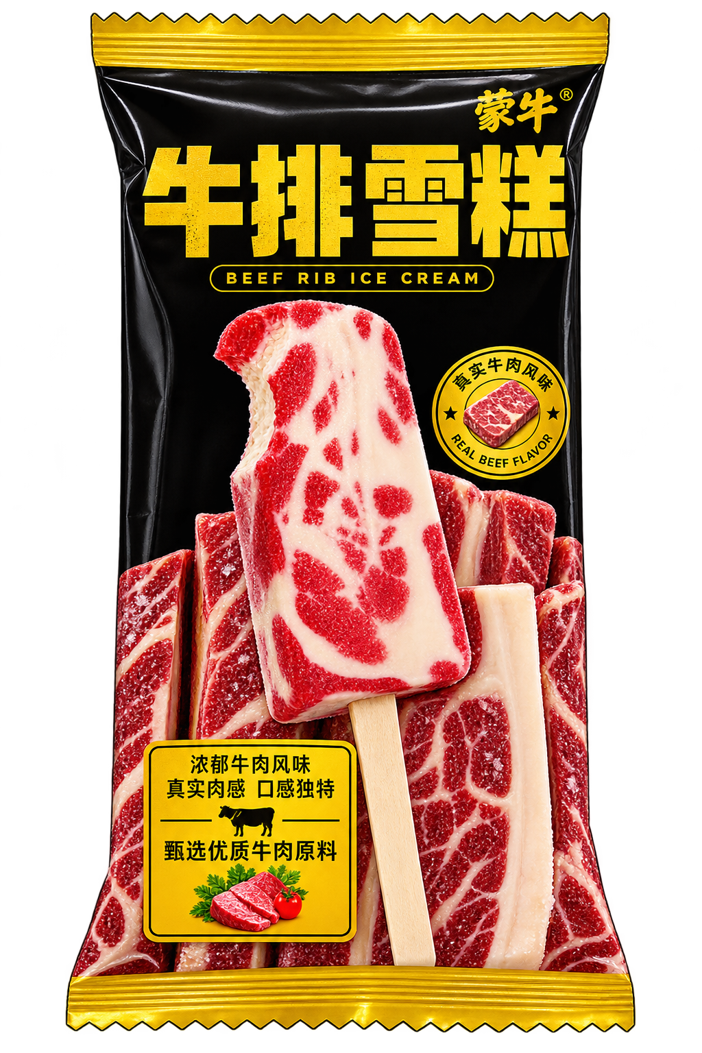 Premium beef rib ice cream