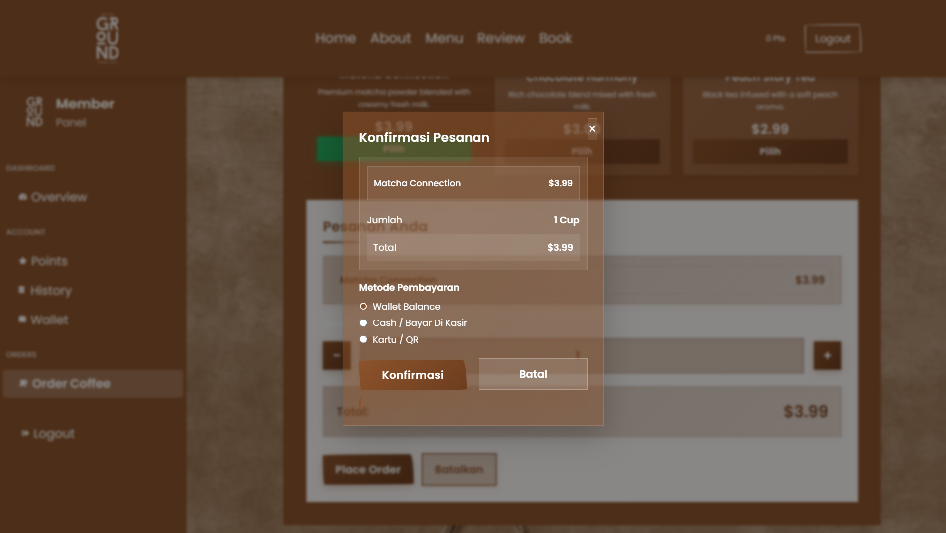 SOCIAL GROUND Coffee Shop Web with Member Page