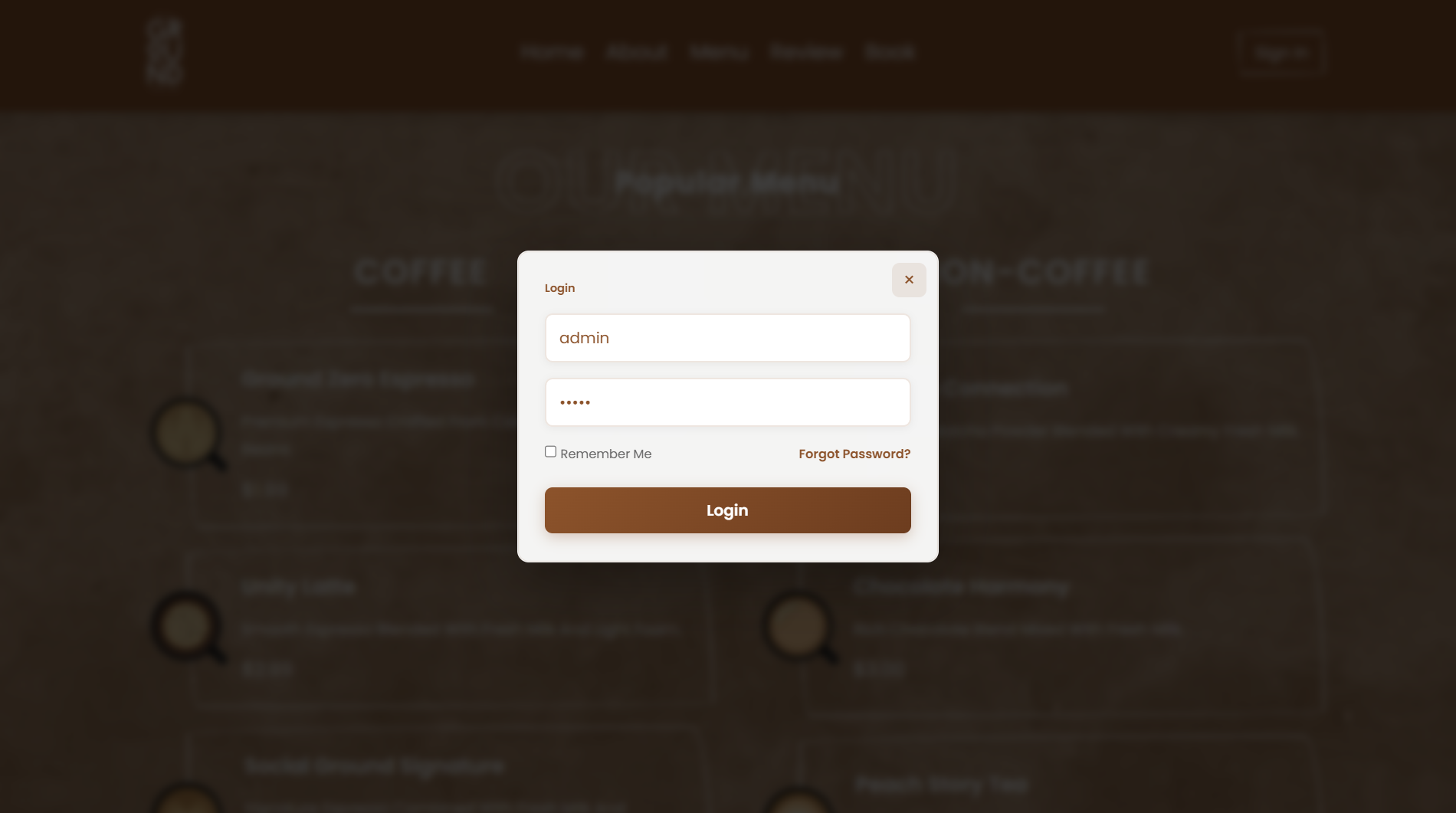 SOCIAL GROUND Coffee Shop Web with Member Page