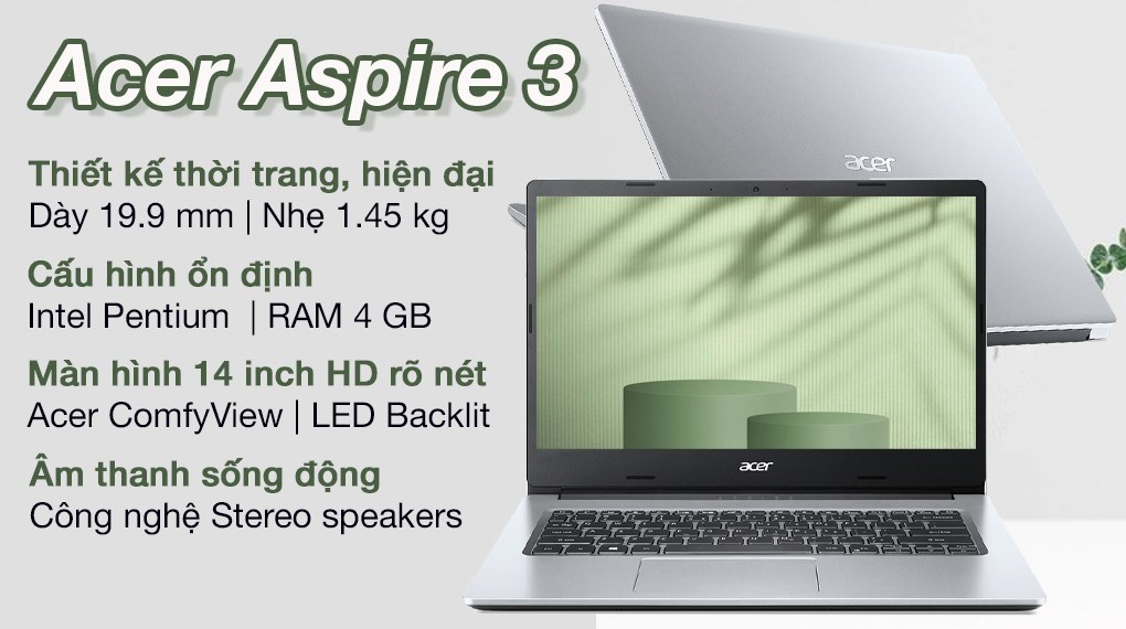 Laptop Acer Aspire 3 A314 35 P3G9 N6000/4GB/256GB/Win11 (NX.A7SSV.007)