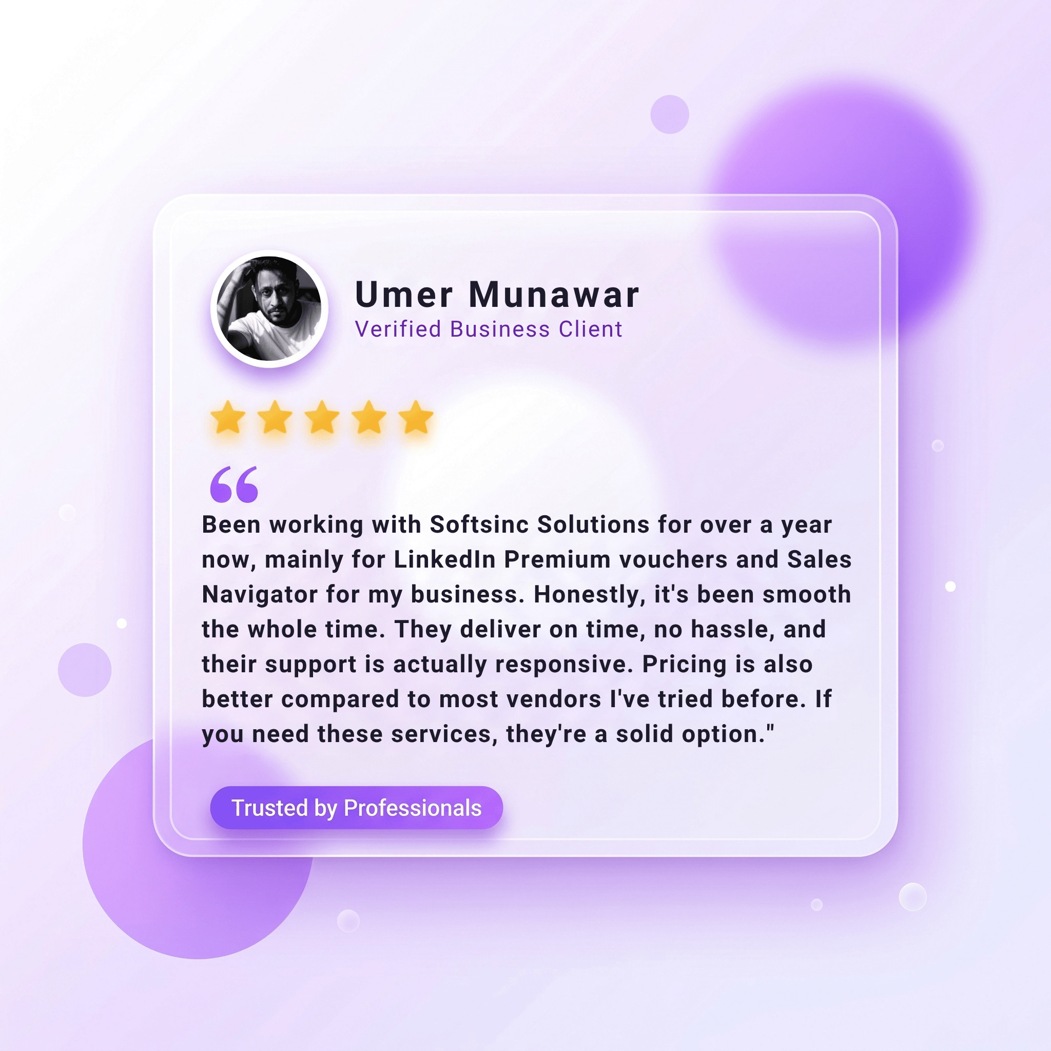 Review screenshot — Linkedin premium