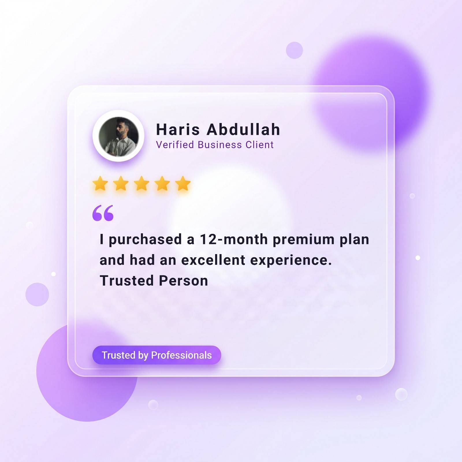 Review screenshot — Linkedin premium client