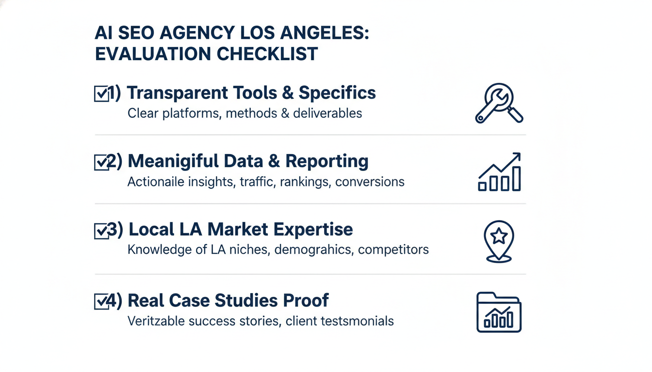 Agency selection checklist: transparent tools, meaningful reporting, local expertise, case studies