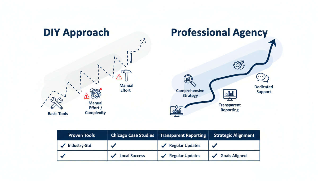 DIY vs professional agency comparison with agency selection checklist criteria