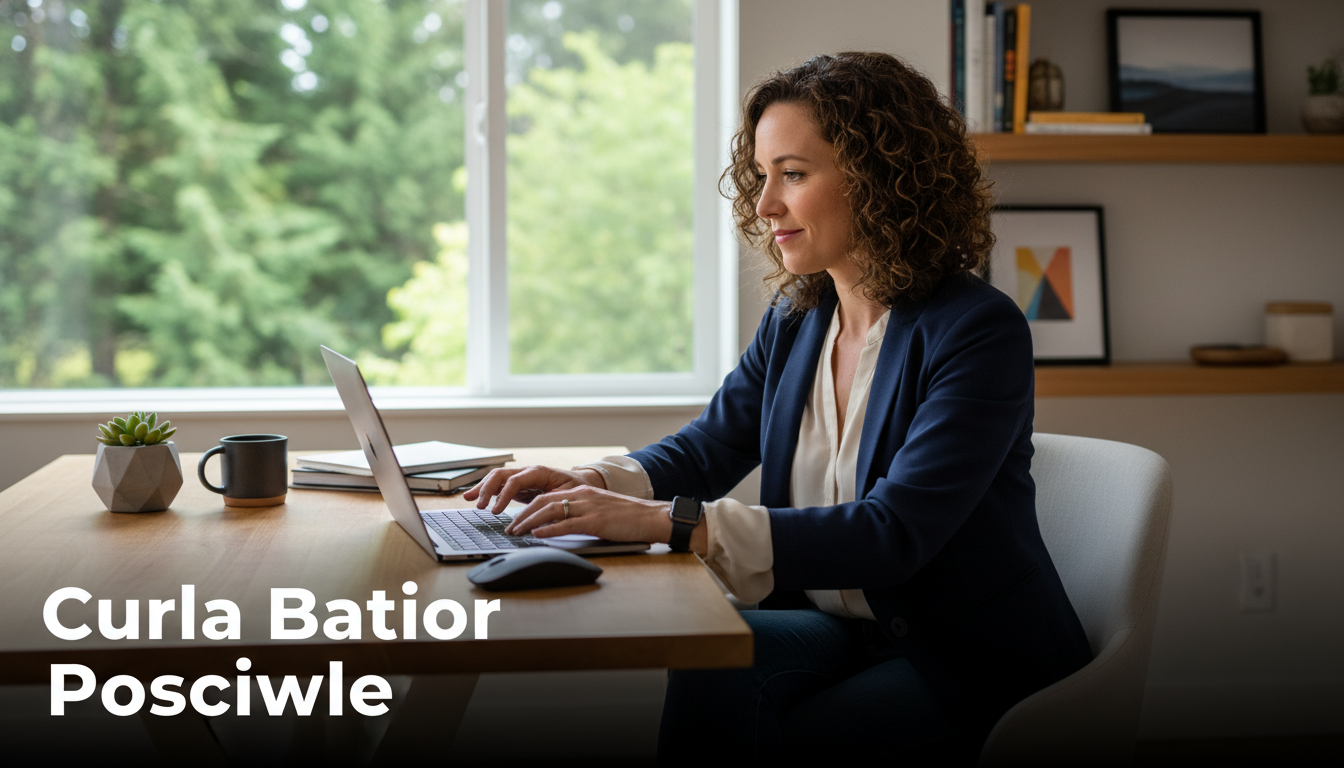 Business owner in modern home office focused on laptop with natural daylight, Jacksonville Oregon SEO services