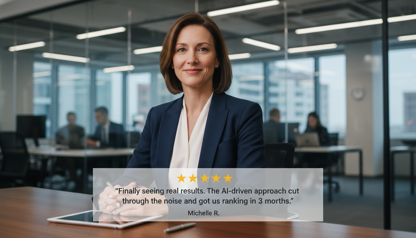 Business professional Michelle R. 5-star review AI SEO results Toledo, OH business