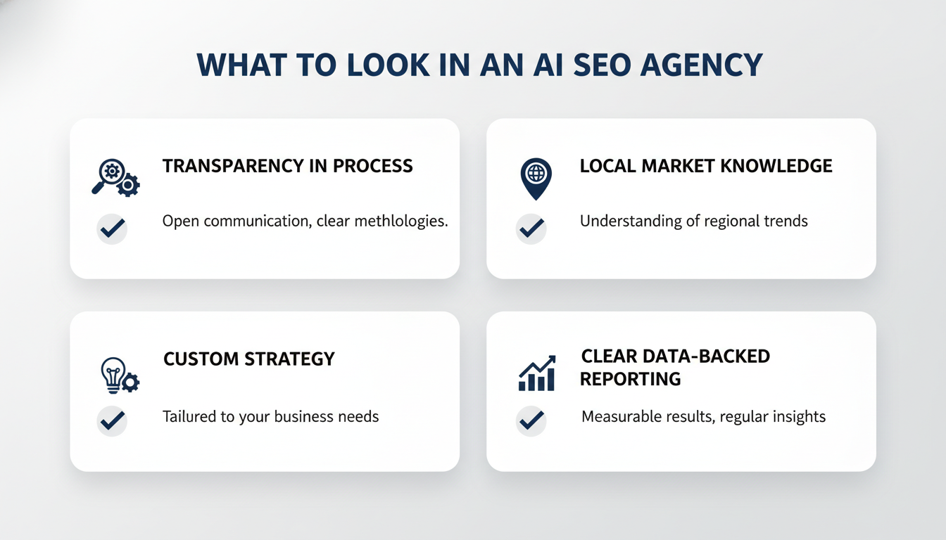 SEO agency selection checklist: transparency, local knowledge, custom strategy, reporting, Toledo, OH