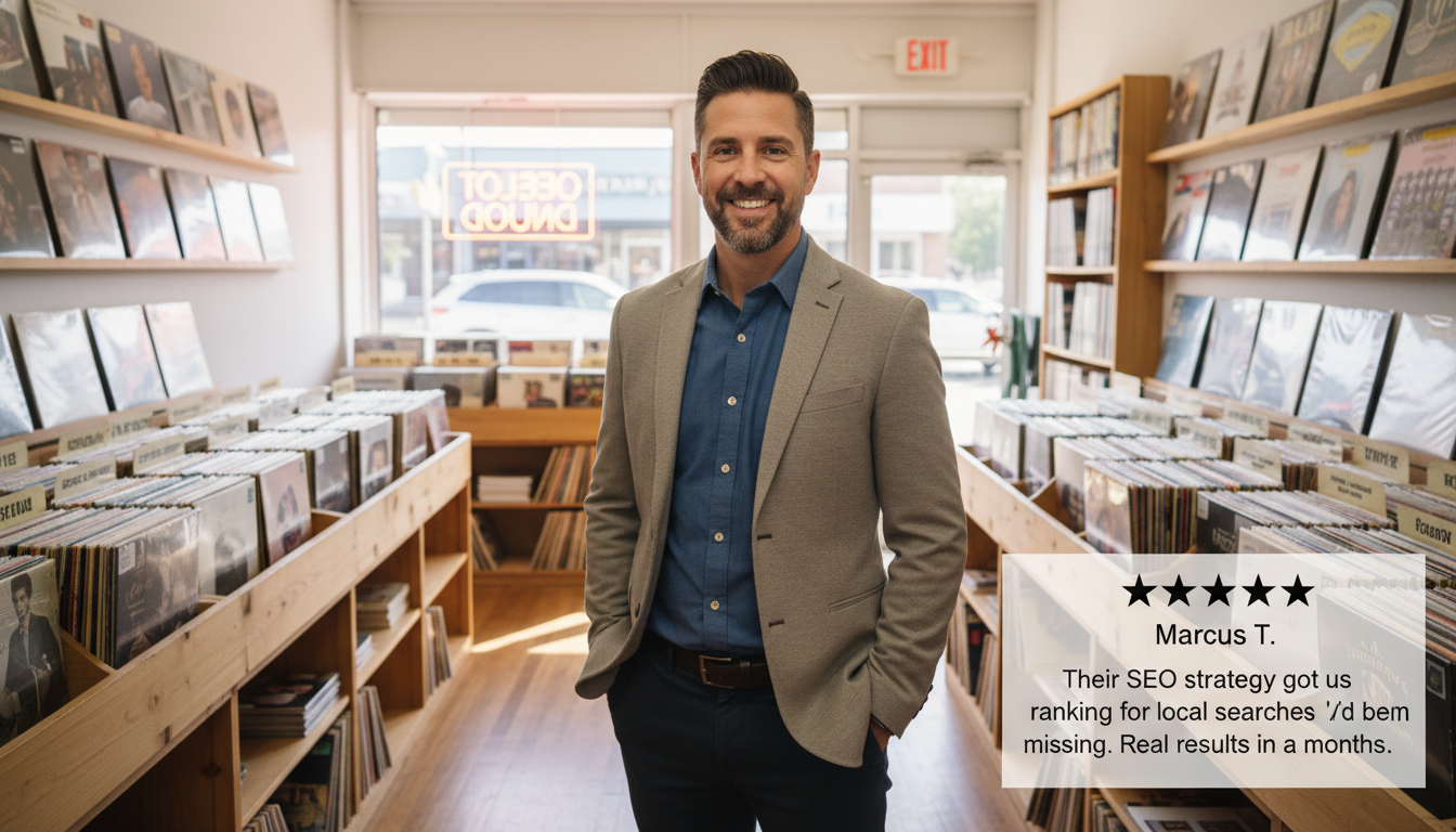 Satisfied Toledo business owner with 5-star review: improved local search rankings, AI SEO results, Toledo, OH