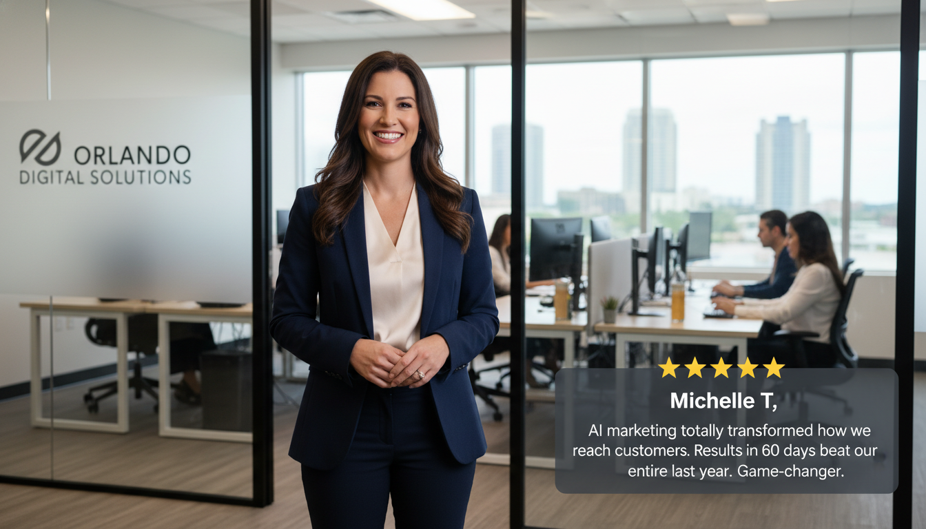 Satisfied business owner with 5-star review: AI marketing transformed customer reach, Knoxville results