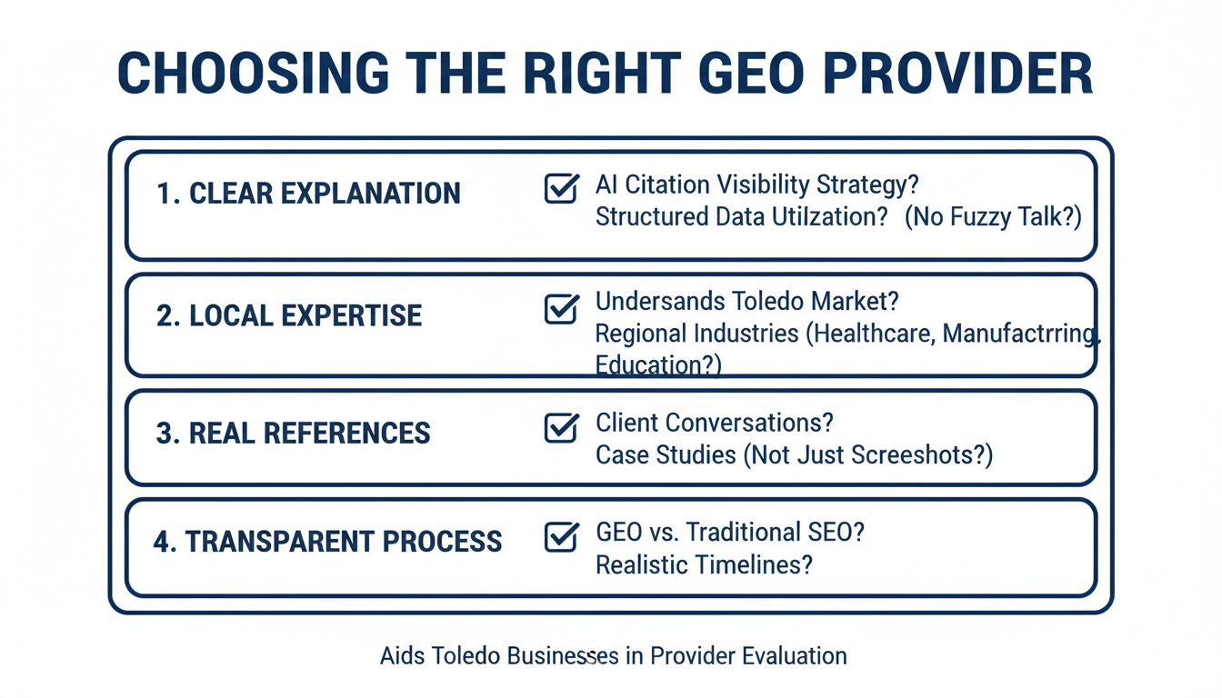 Checklist: How to evaluate GEO providers in Toledo based on expertise, transparency, and references