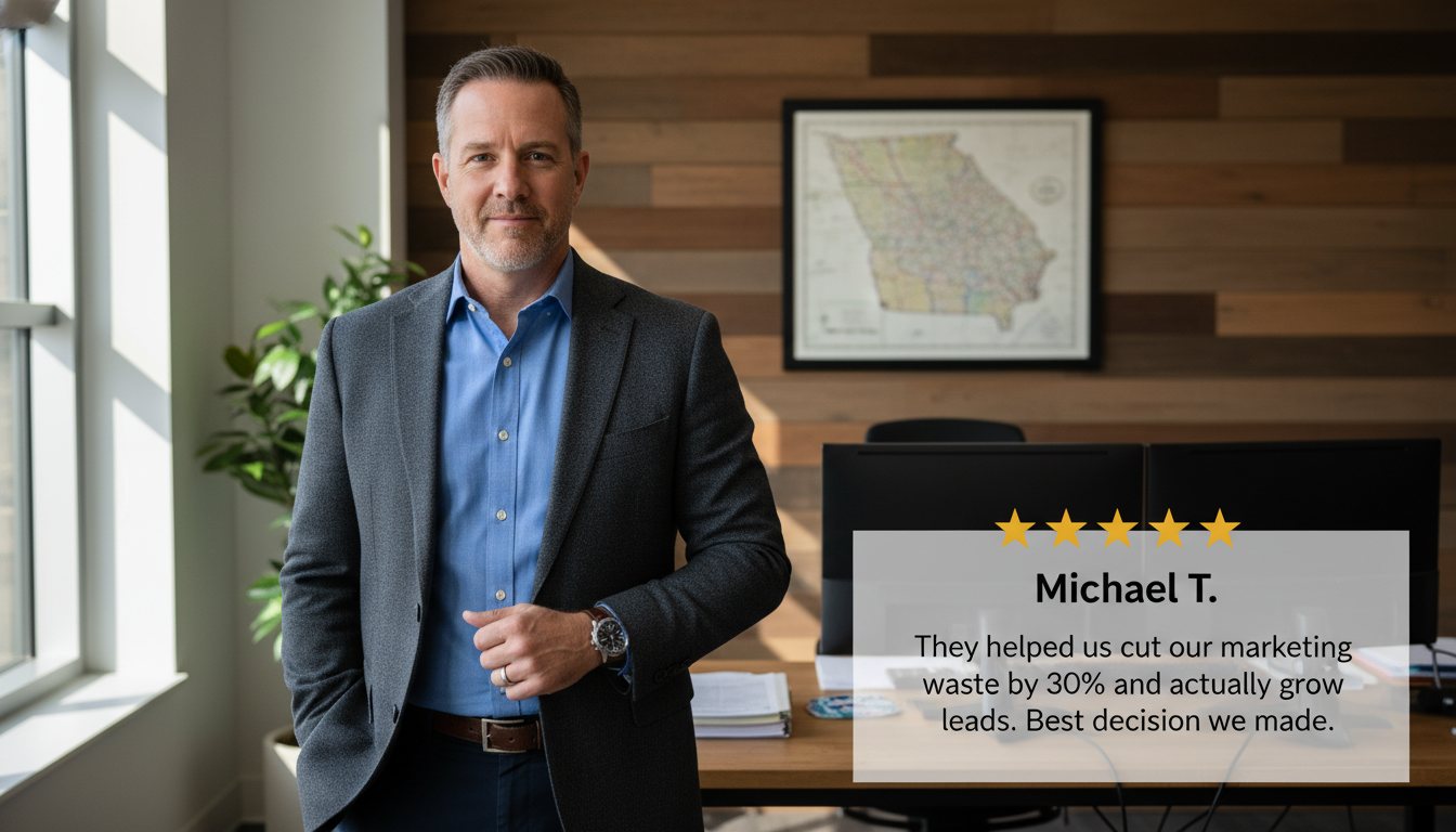 Augusta business owner testimonial: 5-star review praising marketing results and growth