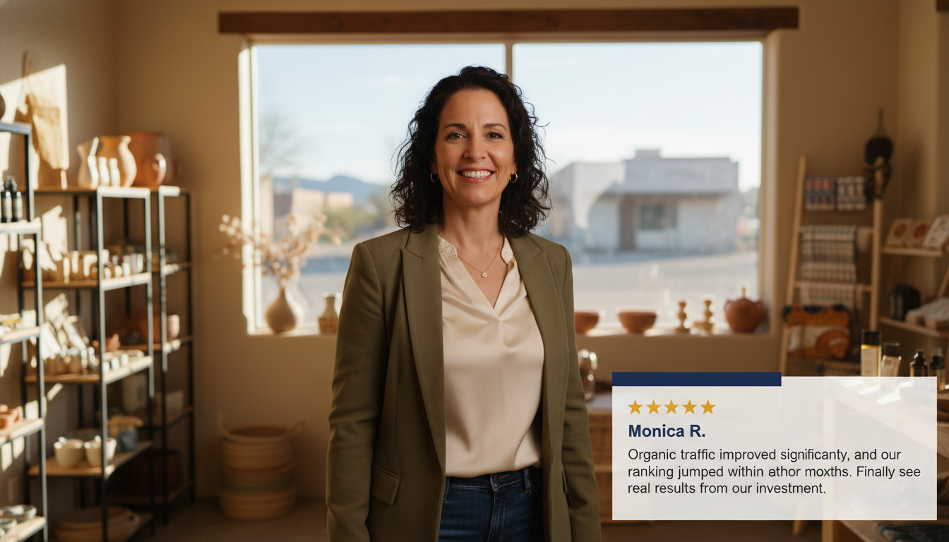 Monica R. testimonial: El Paso business owner with 5-star SEO results review