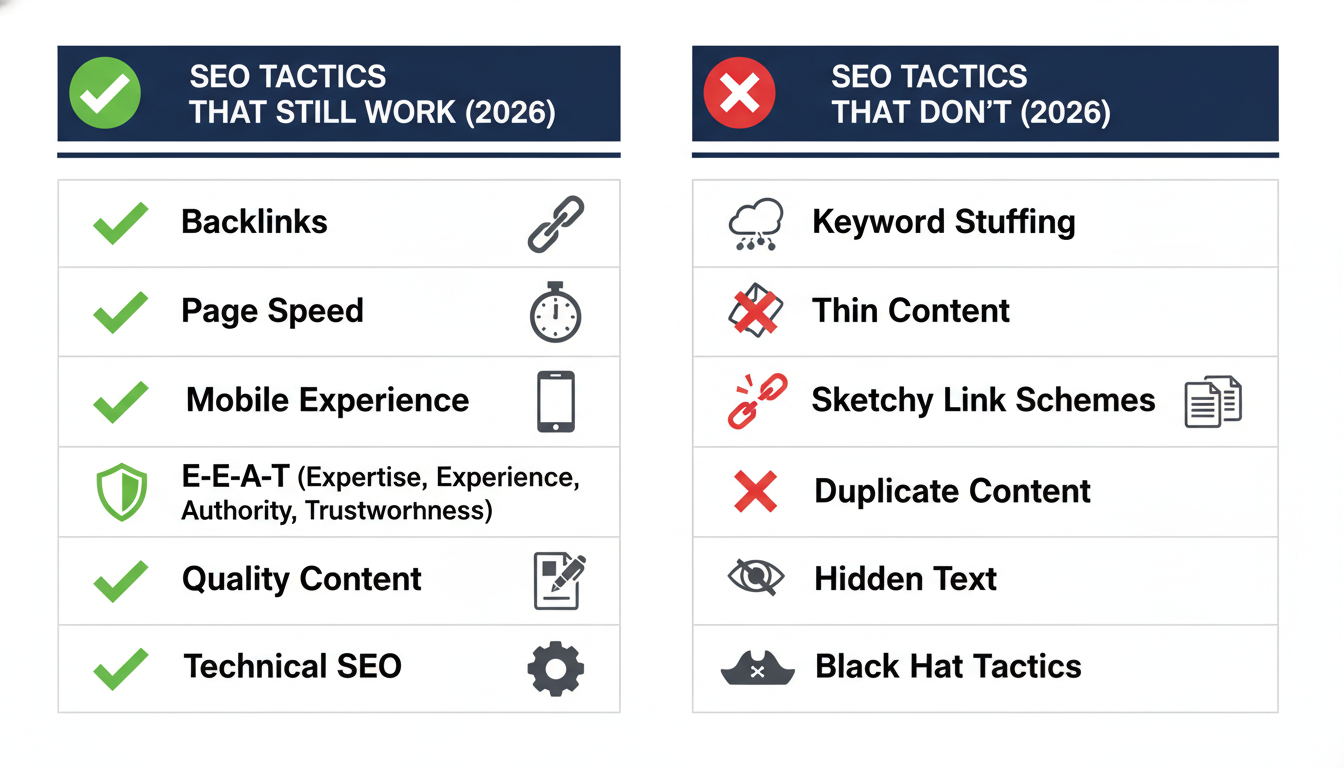 2026 SEO tactics checklist: what works vs. what doesn't in search optimization
